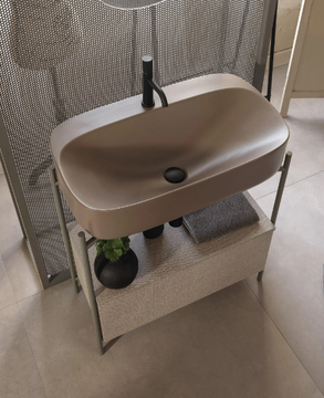 COLORS - Console single ceramic washbasin by Scarabeo Ceramiche - view 3